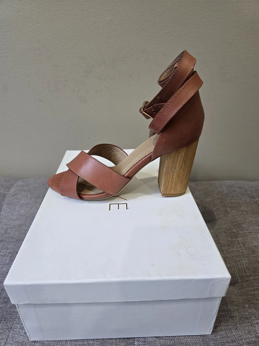 RAYE Strappy Block Heel Sandal - Rusty Terracotta